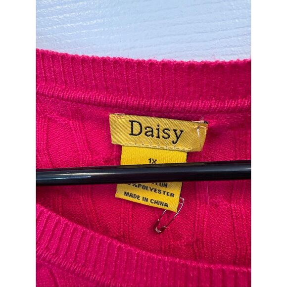Hot Pink Cable Knit Sweater - Picture 5 of 5